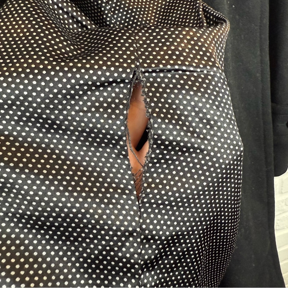 Lux Black Wool Blend Double Breasted Hooded Coat XS - Picture 12 of 12